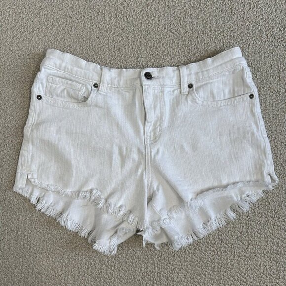 Pistola white denim Jean shorts cutoff size 30 frayed hem festival beach - Picture 1 of 10